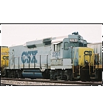 This ex-GP30, now a Road Mate, was part of a Mother/Slug/Slug/Mother set for Y-103. Sounds like a cat fight between 2 moms.